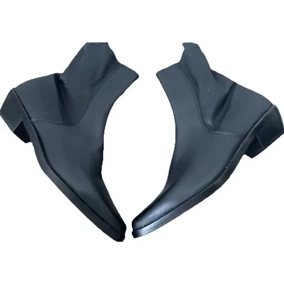 New  Madewell The Idris Black Leather Ankle Boot Women Size 9 Western Inspired - Picture 5 of 6